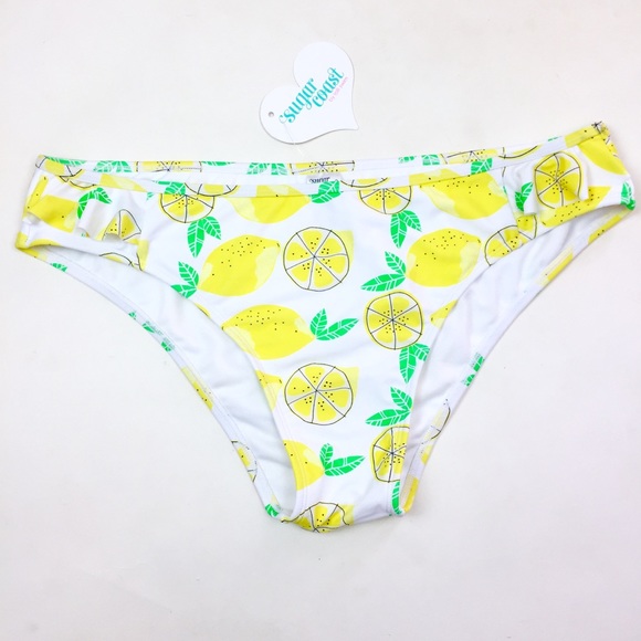 Lolli Citrus Lemons Yellow Cheeky Swim Bottom XL - Picture 6 of 7